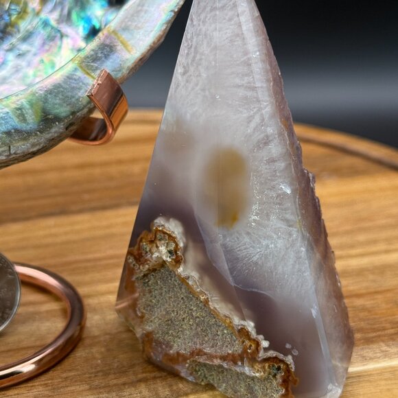 Purple Agate Chalcedony Geode Diamond Crystal Power Point Tower - Picture 5 of 6